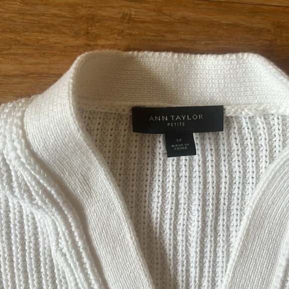 Ann Taylor cardigan, small  petit, button front, hip length - Picture 3 of 3